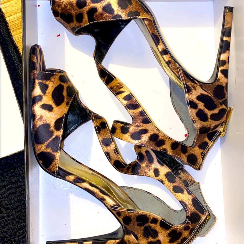 Leopard Print Zip Heels